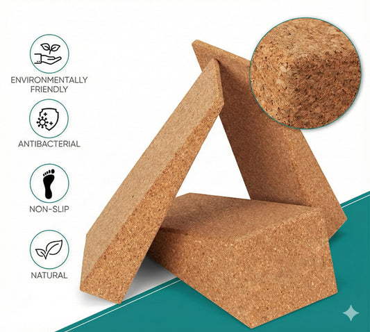 Vertent Cork Squat Wedge Block, 3-Piece Set with Carry Bag