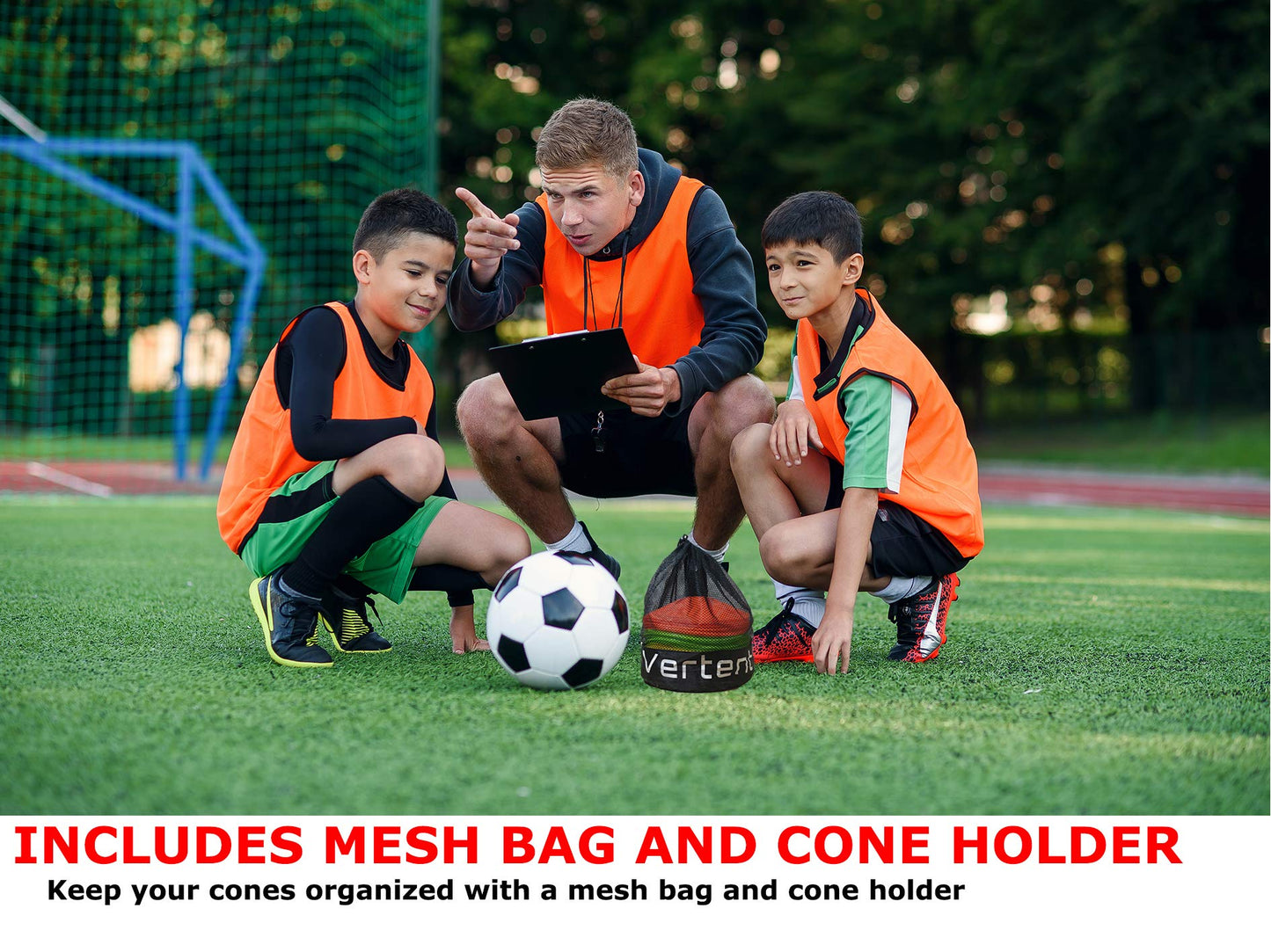 Vertent Football Cones (Set of 50) - with Carry Bag and Cone Holder