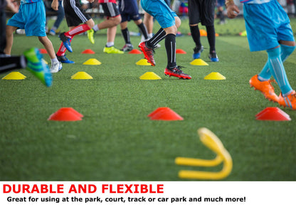 Vertent Football Cones (Set of 50) - with Carry Bag and Cone Holder